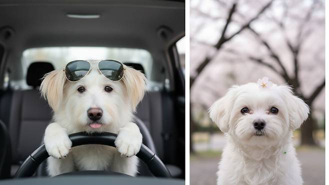 AI 필터를 활용한 반려견 사진. 독자 제공