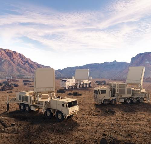 한화시스템, '한국형 아이언돔' 눈 만든다 맨 오른쪽이 한화시스템의 장사정포요격체계 다기능레이다(LAMD MFR). 왼쪽부터 중거리 지대공 유도무기체계 다기능레이다(M-SAM-II MFR), 장거리 지대공 유도무기체계 다기능레이다(L-SAM MFR), 장사정포요격체계 다기능레이다(LAMD MFR) [한화시스템 제공. 재판매 및 DB 금지]