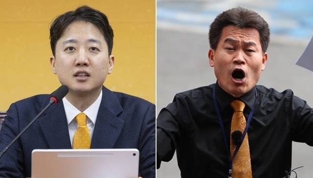 이준석(왼쪽) 개혁신당 대표, 전한길 씨. 연합뉴스 뉴시스