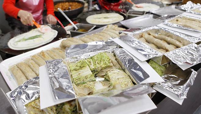 영월서부시장 먹거리들