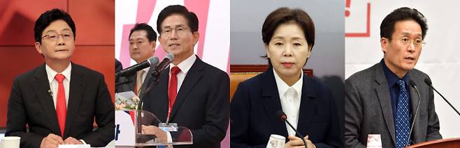 국민의힘 경기지사 후보군. 사진 왼쪽부터 유승민 전 의원, 김문수 전 경기지사, 양향자 전 의원, 함진규 전 의원. 자료사진