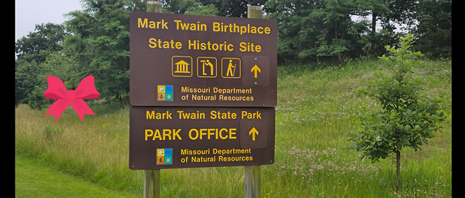 마크 트웨인의 탄생지를 알리는 공원의 표지판. ⓒ최하경