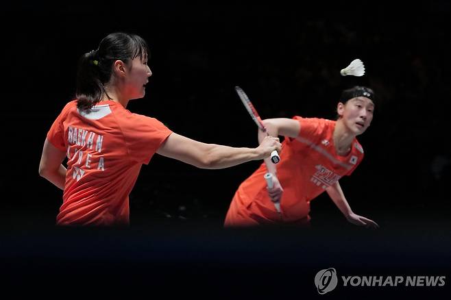 여자복식 백하나-이소희(좌측부터)  [AP=연합뉴스]