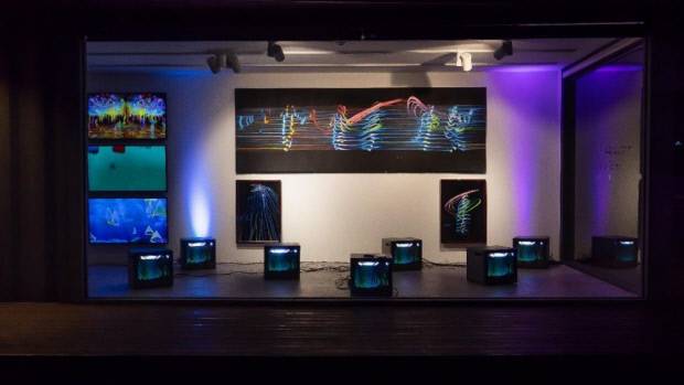 광주 광산구가 운영하는 야간 공공전시 공간 '별밤미술관 in 첨단'에서 미디어아티스트 진시영 초대전 '빛의 흐름'이 5월28일까지 열린다. 작가 제공