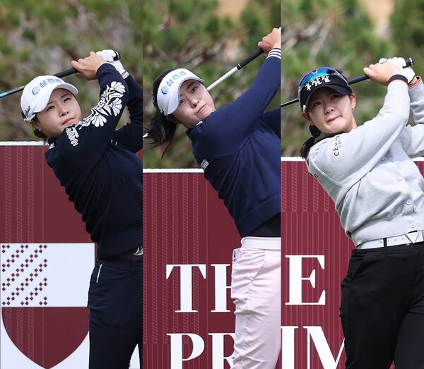 한국여자프로골프(KLPGA) 투어 2026시즌 '국내 개막전'인 신설 대회 더 시에나 오픈 우승 경쟁에 뛰어든 고지원, 서교림, 한지원 프로가 3라운드에서 경기하는 모습니다. 사진제공=KLPGA (사진을 무단으로 사용하지 마십시오.)