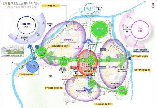 대전 둔산지구 도시공간 구상도.(사진=대전시 제공)