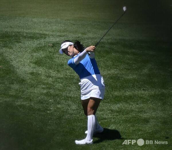 2026년 미국여자프로골프(LPGA) 투어 아람코 챔피언십에 출전한 윤이나 프로가 최종라운드에서 경기하는 모습이다. 사진제공=ⓒAFPBBNews = News1 (사진을 무단으로 사용하지 마십시오.)