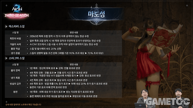 마도성 클래스 케어 [사진=아이온2 유튜브]