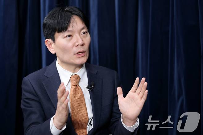박상용 인천지검 부부장검사가 6일 오후 서울 종로구 뉴스1 사무실에서 인터뷰를 하고 있다. 2026.4.6 ⓒ 뉴스1 이광호 기자