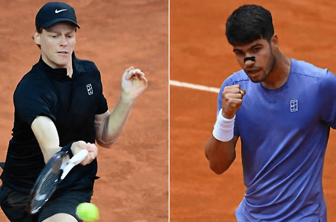 클레이 시즌에 세계 랭킹 1위 쟁탈전을 펼치는 알카라스와 시너. ATP 투어