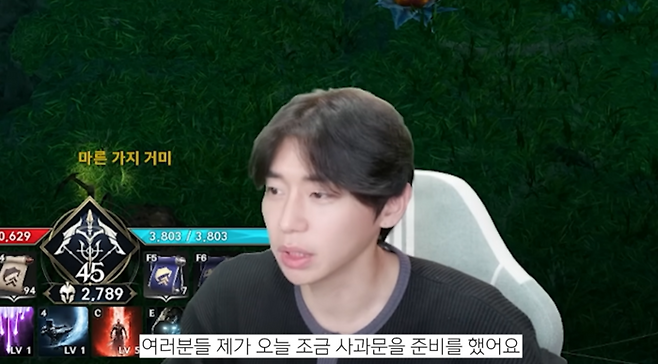 엔씨의 ‘아이온2’를 플레이하는 과정에서 허위사실을 유포했다가 사과 영상을 올린 유튜버. [유튜버 채널 ‘겜창연구소’ 갈무리]