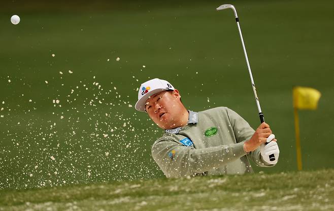 마스터스 연습라운드를 하고 있는 임성재. 사진 제공=로이터연합뉴스