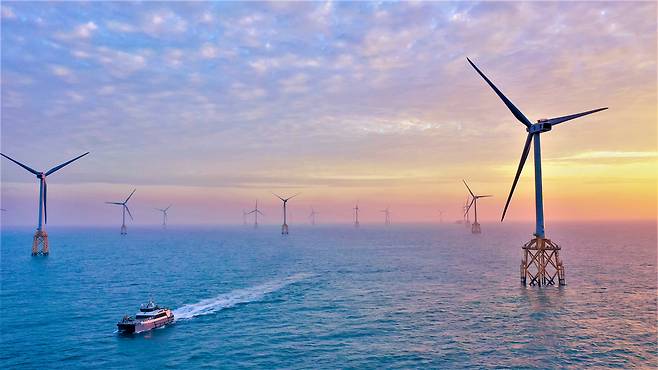 SK오션플랜트가 제작한 해상풍력 하부구조물. SK오션플랜트