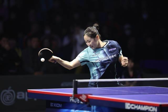 공격하는 화성도시공사의 유시우 [한국프로탁구연맹 제공. 재판매 및 DB 금지]