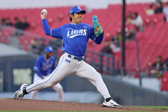 삼성 라이온즈의 양창섭이 7일 광주에서 열린 KIA 타이거즈와의 경기에 선발 등판해 투구하는 모습. 삼성 제공