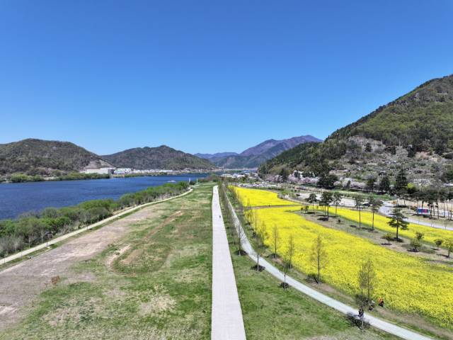 양산시가 지난 주말 시민들에게 개방한 황산공원 내 이색 러닝 코스 전경. 양산시 제공
