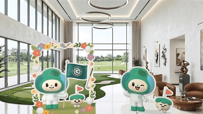 한국골프장경영협회가 골프 산업의 미래를 상징하고 골퍼들과 더욱 친근하게 소통하기 위해 공개한 협회 공식 마스코트 '필뚜'와 '성공이'.