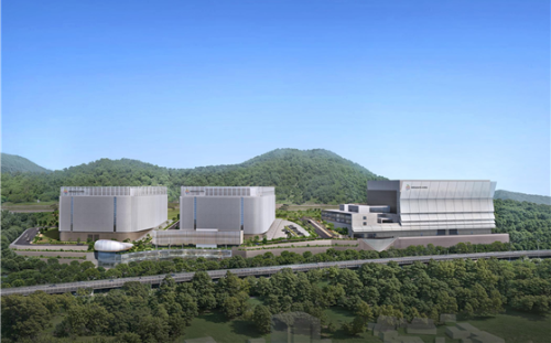 이중 수전경로 확보 및 자연재해 리스크 최소화 역량을 인정받아 '한국형 AI 데이터센터 평가'에서 최고 등급(Green)을 획득한 강원도 원주 메가데이타 데이터센터 조감도.