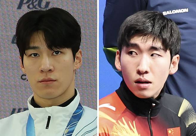 황대헌(왼쪽), 린샤오쥔.