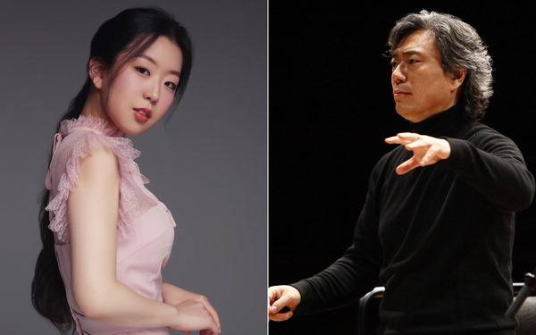 유U;콘서트 20주년 공연을 이끌 피아니스트 윤아인(왼쪽)과 국제신문교향악단 예술감독 오충근 지휘자.