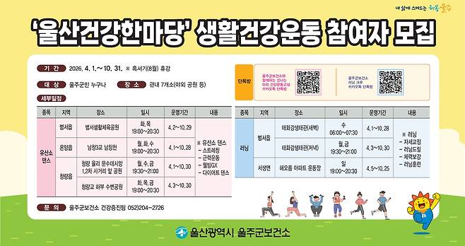 '울산 건강 한마당' 생활 건강운동 교실 운영 [울주군 제공.재판매 및 DB 금지]