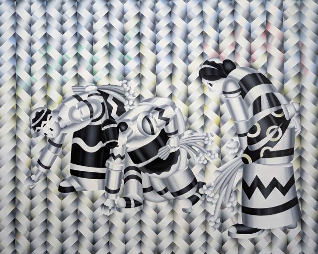 Chrome Gleaners_100×100cm_Acylic on canvas_2025