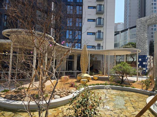 오티에르 반포 외부 조경. [사진=홍승우 기자]