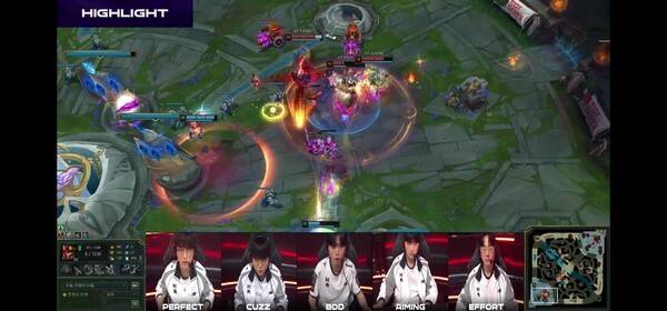 9일 서울 종로구 치지직 롤파크에서 열린 '2026 리그 오브 레전드 챔피언스 코리아' 정규 시즌 2경기 1세트에서 KT 롤스터가 후반 집중력과 운영에서 앞서며 난전을 뒤집고 짜릿한 역전승으로 1세트를 가져갔다. (KT 롤스터 & 농심 레드포스=1:0). /사진=네이버 치지직 라이브영상 캡처