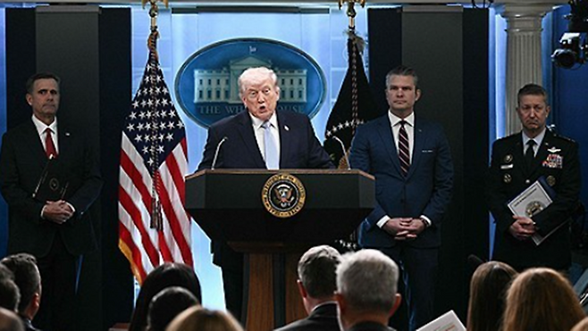 도널드 트럼프 미국 대통령이 지난 6일 백악관에서 기자회견을 하고 있다. ⓒ AFP/연합뉴스