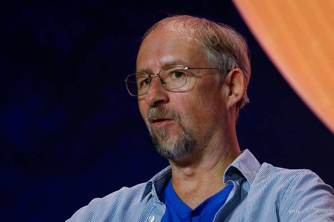 2023년 5월 20일 토요일, 미국 플로리다주 마이애미 비치에서 열린 ‘비트코인 2023’ 컨퍼런스에서 블록스트림(Blockstream)의 공동 창립자이자 CEO인 아담 백(Adam Back)이 발언하고 있다. 사진=게티이미지