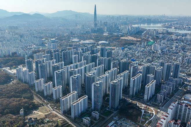 서울 강동구 일대 아파트 단지 모습. [연합]