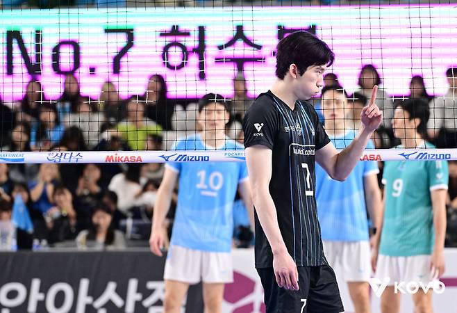 [천안=뉴시스]남자배구 현대캐피탈 허수봉. (사진=KOVO 제공)
