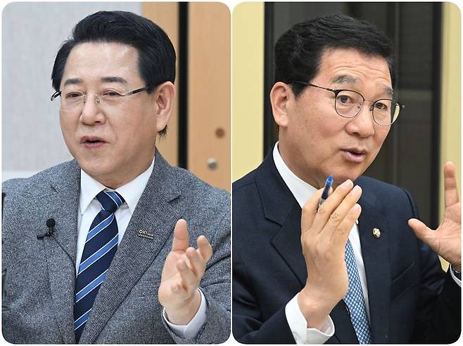김영록과 신정훈 의원. (사진=뉴시스DB) *재판매 및 DB 금지