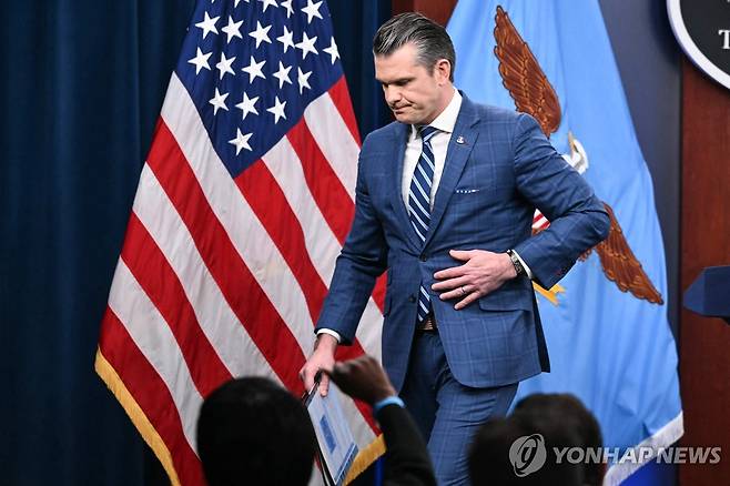 군사적 완승을 자평한 피트 헤그세스 미국 전쟁부(국방부) 장관 [AFP 연합뉴스. 재판매 및 DB 금지]