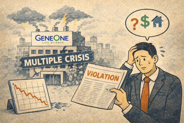 진원생명과학이 최대주주 변경 공시 지연으로 불성실공시법인에 지정되면서 투자자 신뢰에 추가적인 부담이 더해졌다. [출처=오픈AI]