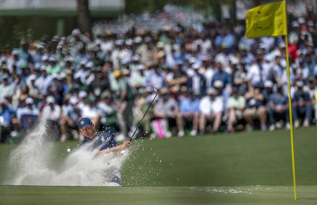 조던 스피스가 13번홀에서 벙커샷을 하고 있다. (사진=ANGC)