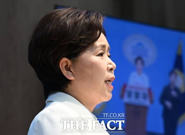 양향자 국민의힘 최고위원이 10일 서울 여의도 국회 소통관에서 경기도지사 선거 출마 기자회견을 하고 있다. /국회=이새롬 기자
