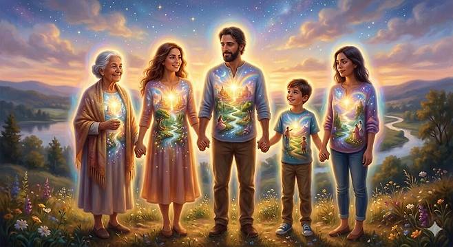 조현이 ‘내면에 있는 천국을 지닌 인간들을 그려달라’고 해서 제미나이가 인공지능으로 그린 이미지.