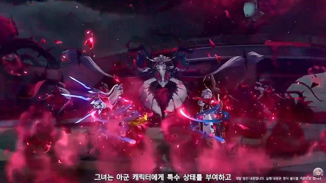 ▲ 악원연화주의 주요 패턴은 아군에게 특수 스택을 지속적으로 부여하는 것으로