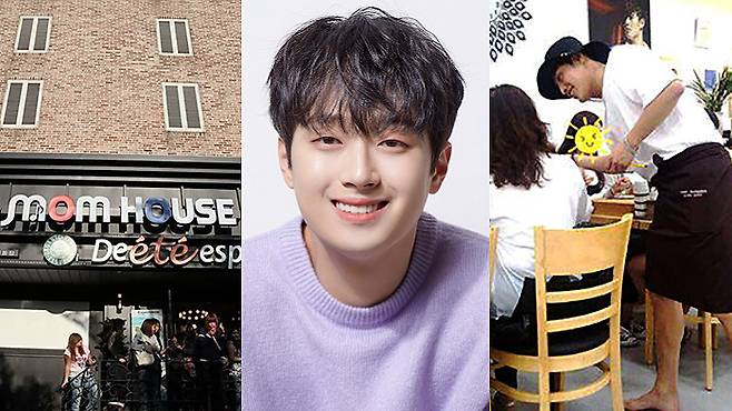 부모의 기름때 묻은 앞치마를 자본으로 닦아낸 스타들. 규현의 118억원 빌딩(왼쪽부터), 부모를 노동에서 해방시킨 이찬원, 부친의 식당 서빙을 도왔던 강하늘의 실천이 새로운 효도의 지표를 보여준다.&nbsp;네이버부동산·티엔엔터테인먼트 제공·인터넷 커뮤니티