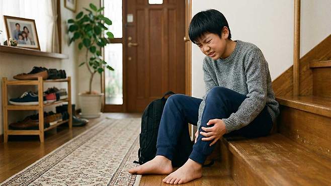 만약, 아이가 아침마다 다리 통증·부기를 호소한다면 이는 단순 성장통이 아닐 수 있다｜출처: Gemini 생성