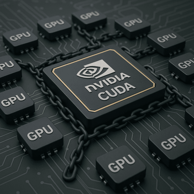 엔비디아 쿠다 생태계 종속이 심화되고 있다. (제작=챗GPT)
