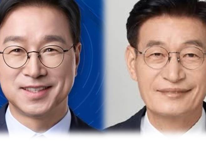 위성곤 후보(왼쪽), 문대림 후보. (기호 순)