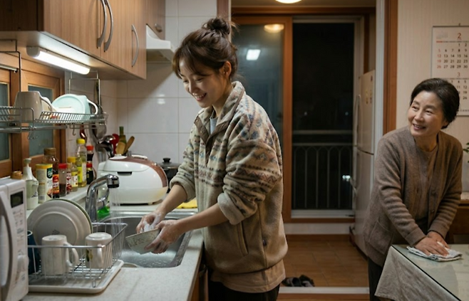 전업자녀는 취업난과 고물가 속에서 독립을 유예하고, 가사·돌봄을 수행하며 부모로부터 경제적 지원을 받는 성인 자녀를 의미한다. 사진은 청년이 집안일을 하는 모습. <이미지=생성형 AI>