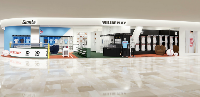 서울시 송파구에 위치한 잠실 롯데월드몰 3층에 선보이는 롯데자이언츠샵 매장 시안.(사진제공=롯데백화점)