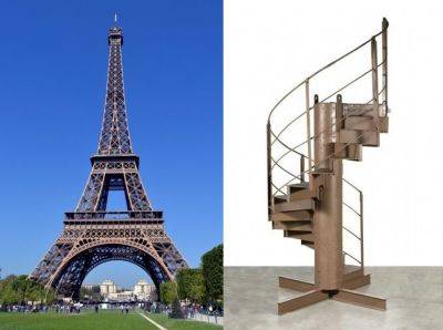 파리의 에펠탑 전경(왼쪽)과 경매에 출품되는 계단 조각. 픽사베이·아르퀴리알 홈페이지