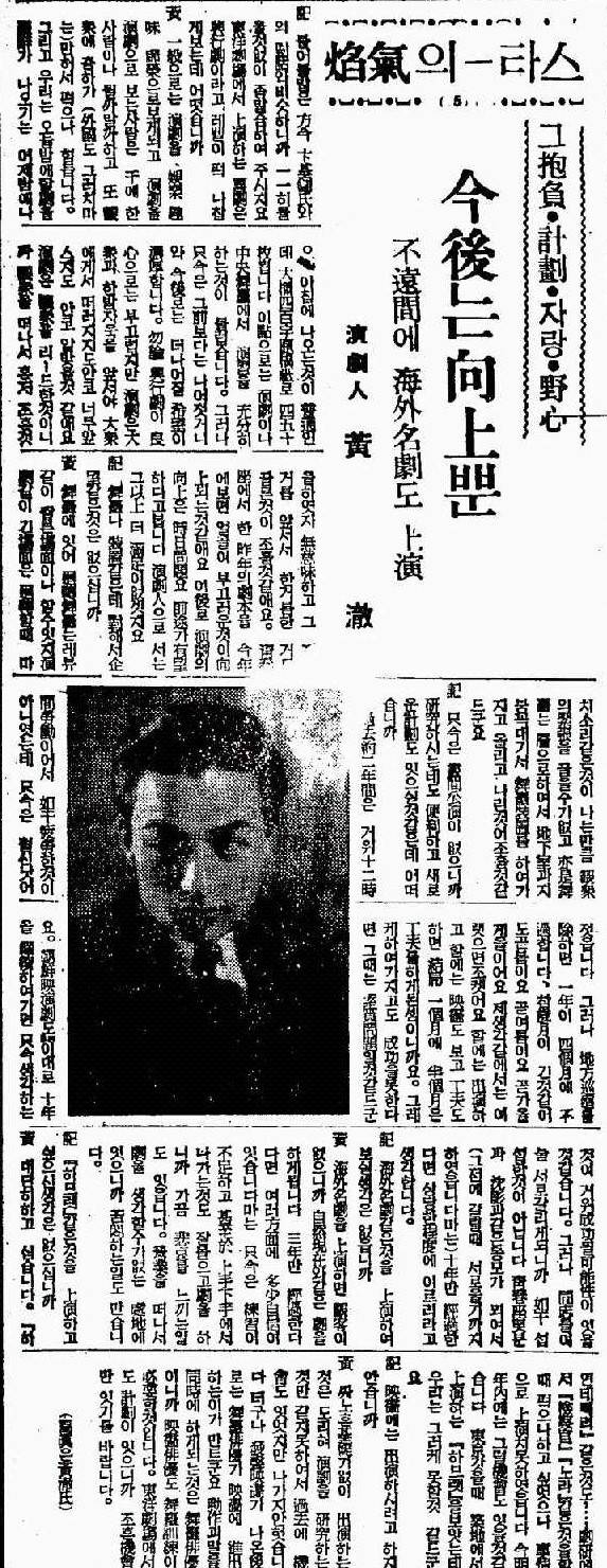 동아일보 1937년 12월 17일자에 활철이 포부와 계획, 자랑, 야심에 대해 쓴 글이 실려있다.