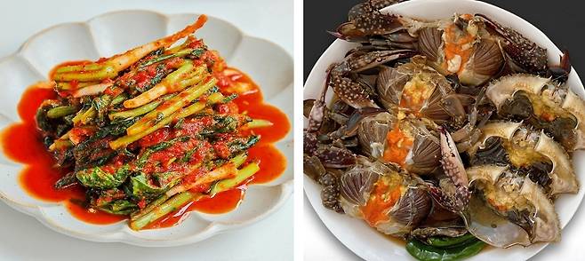 윤슬의 열무김치(왼쪽)와 제이로유통의 연평도 간장게장. 사진 제공=한국중소벤처기업유통원