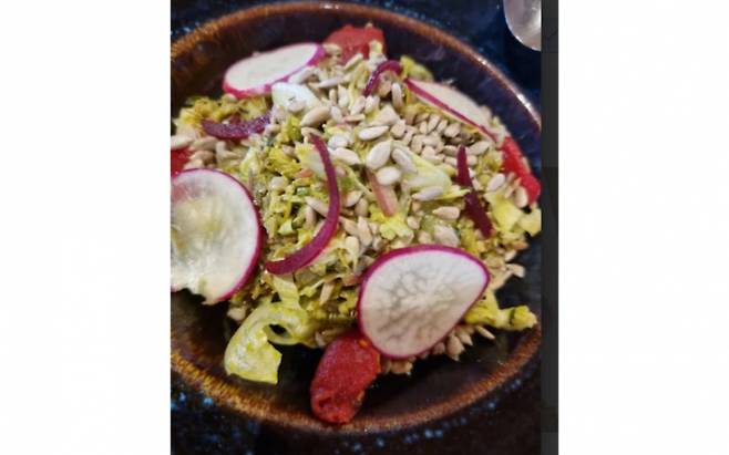 /사진제공=필자. 비건푸드 비트와 견과류 샐러드