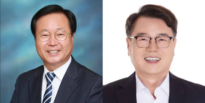 유희태(좌), 이돈승 더불어민주당 완주군수 예비후보. 각각 제공